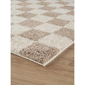 Chester Check CHS01 Beige Runner-Desire Rugs-Rug Love - The Most Loved Rug Store
